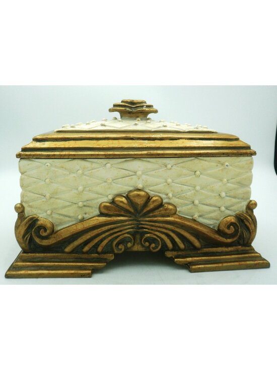 Unbranded Other - Hollywood Regency Style Weighted Ornate Jewelry Valet Dresser Box